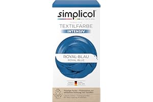 simplicol Textilfarbe intensiv Royal-Blau | Einfaches Färben in der Waschmaschine | Flüssige Farbe & Fixierpulver | 1er Pack