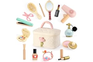 Atoylink Trucchi Bambina in Legno 3 4 5 6 Anni, Finti Trucchi Set con Set Parrucchiera Bambina Trousse Trucchi Giocattoli Giochi Legno Regalo per Bambini Ragazza 3 4 5 6 7 Anni