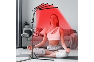 HOTTOERAK Terapia de Luz Roja, Lámpara Infrarroja 660nm y 850nm, 4 Cabezales de Red Light Therapy con Temporizador, para Aliviar el Dolor en Partes del Cuerpo