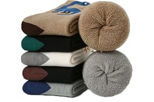 Alxad 5 paires Chaussettes Chaudes Hiver Enfant épaisses Polaire Chaussette Thermiques Socquette en Coton pour Garçons Filles