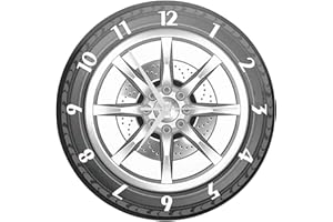 WISBOEY Personalisierte Ihre Garage Auto Service Reparatur Garage Acryl Wanduhr Reifen Rad Uhr Mechanisch Auto Werkstatt Deko