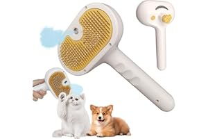CUSKEDYE Szczotka parowa dla kota do usuwania chmury szczotka dla kota z parą, samoczyszczący spritz grzebień do pielęgnacji długich i krótkich włosów psa