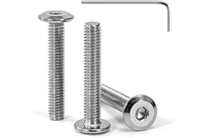 Tunejoy Viti a Testa Piatta M6 x 35 mm Vite a Testa Esagonale Bulloni in Acciaio Inox A2 V2A Bulloni per Mobili con Chiavi a Esagono Filettatura Completa 30 Pezzi