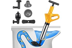 ALLILUYAA Deboucheur Canalisation, Ventouse Deboucheur avec Baromètre, Débouche Toilette avec Quatre Ventouses pour les Toilettes, les Salles de Bains, les Éviers et les Canalisations