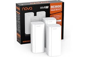 Tenda Nova ME3 Pro 7 Sistema WiFi Mesh - BE3600 Dual Band (2.4 GHz: 688 Mbps, 5 GHz: 2882 Mbps), Copertura per case con 3-4 camere da letto - 3 porte Gigabit per unità, NFC, WPA3, Confezione da 3