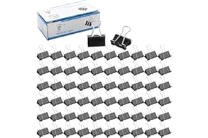 MEXRUMI 60 Unidades Foldback Clips 15 Mm Clips Pequeños Clips De Papel Clips De Metal Clips Para Carpetas De Metal, Clips De Papel Clips Multiusos Para Material De Oficina, Papelería (Negro)