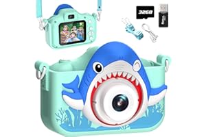 KITYHOME Camara Fotos Infantil 1080P Camara De Fotos para Niños,2" Inch Selfie Camara Fotos Niños 32G,Regalo para niños y niñas 3 4 5 6 7 8 9 10 11 12 años，Niño y Niña Juguetes Juegos