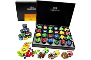 ‎HALLINGERS GENUSS MANUFAKTUR Hallingers Herzlichen Glückwunsch - 24 Sorten Tee Geschenkset, vegan & glutenfrei in Schraubgläsern (Set) - Geschenkideen Weihnachten & Geschenke Adventskalender | Geburtstag Glückwunsch Genesung Jahr