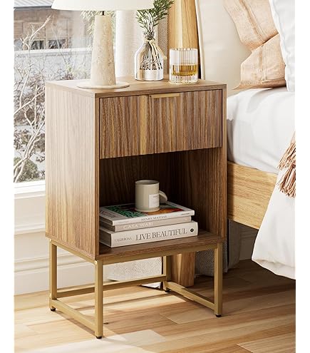 Tribesigns Modern nachtkastje, 65,5 cm hoog nachtkastje met 3 laden, moderne bijzettafel met opbergruimte voor slaapkamer, woonkamer, wit en goud Tribesigns Modern nachtkastje, 65,5 cm hoog nachtkastje met 3 laden, moderne bijzettafel met opbergruimte voor slaapkamer, woonkamer, wit en goud