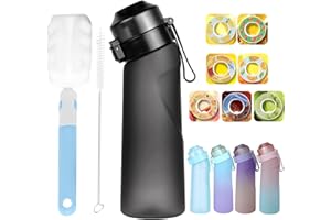 USPER Air Gour Up Bouteille, 650ML Air-up Gourd Avec 7 sul Saveur Gout Pods, Bouteille d'eau Parfumée Sans Avec Paille-0 Sugar 0 Crie et tasse d'eau