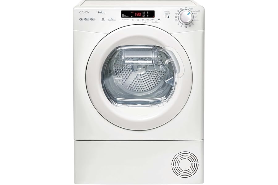 Candy Smart CR EH8N1DE-S Heat Pump Dryer, 8 kg, Front Load, NFC Connectivity, Woolmark Certification, 85 x 59.6 x 60.7 (H x W x D), White - Class E