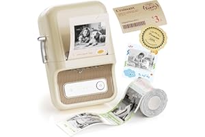NIIMBOT B21Pro Etikettendrucker, 300dpi Selbstklebendes Etikettiergerät Bluetooth Beschriftungsgerät Label Printer Fotodrucker für Lernen, Studiennotizen, Bilderdruck, Scrapbooking, Weiß