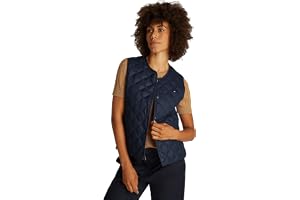 Tommy Hilfiger dam Ul Down Quilt Collarless Vest Ww0ww43214 UL DOWN täcke krage väst WW0WW43214