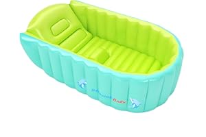 YAAVAAW Bañera Hinchable,Piscina Hinchable,Antideslizante Piscina Infantil Verano de Bañera Hinchable, Viaje Plegable Bañera para Ducha con Asiento Central de Cojín Suave (para 0-3 años)