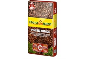 Floragard Mulch Pine Bark 7-15 mm 60 L • Fine • Decorative Flooring • Suppresses Weed Growth • Natural • For Mediterranean Flair