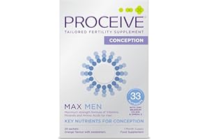 Proceive® MAX Men- Fertility Supplement for Conception - Vitamins & Minerals for Men Trying to Conceive - Selenium, Zinc, Co Q10, Vitamin D - 30 Sachets (1 Month Supply) - Vegan