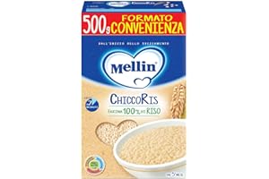 Mellin - ChiccoRis - Alimento con Vitamina B1 a base di Farina di Riso, per Bambini dal 5° mese Compiuto - Confezione da 500gr