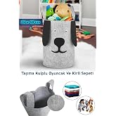 Helen's Home &Ccedil;ocuk Odası D&uuml;zenleyici Oyuncak Saklama Sepeti Kirli &Ccedil;amaşır Sepeti K&ouml;pek Tasarım 48 Cm X 35 Cm