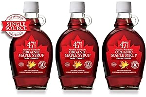 47° North Canadian Organic Maple Syrup, Grade A, Dark Robust 250g (3 bottles)
