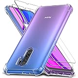 Ferilinso Coque pour Xiaomi Redmi 9/Redmi 9 Prime avec 2 Pièces Verre Trempé, étui Transparent pour Xiaomi Redmi 9/Redmi 9 Pr