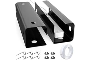 MUDEELA 2 Pack Under Desk Cable Management Tray, 41in Desk Cord Organizer for Wire Management Tray, Perfect for Standing Desk Cable Tray, No Screw No Drill Cable Raceway for Office, Home, Black