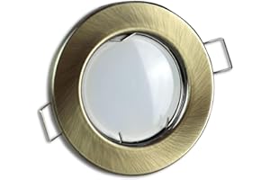 TRANO LED Einbaustrahler messing/gold rund 5 Watt warmweiß 230V - GU10 Einbauleuchten aus hochwertigem Aluminium - 55-60mm Bohrloch Einbau-Spot Decken-Leuchte
