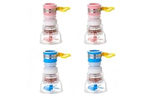 HLIWS 4 Piezas Faucet a Prueba Salpicaduras,Purificador a Prueba de Salpicaduras, Rociadores Dispositivo Ahorro Agua,utilizado en grifos plegables de cocina, baño y ducha(Rosa,azul)