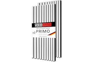 wohnartig® Wandpaneele PRIMO - Set 2 Stück je 900 mm x 450 mm | Farbe: Weiss | Akustikpaneele | Wandpaneele auf filz | Wandverkleidung