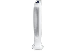 Brandson - Ventilateur colonne avec télécommande - 60W - 3 niveaux de vitesse LOW - MEDIUM - HIGH + minuterie + 3 modes de fonctionnement + oscillation 60 ° commutable - Ecran LED - Blanc