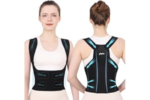 JINPINZ Rücken Geradehalter Rückenstützgürtel Haltungskorrektur Herren: Haltungskorrektur Rücken Damen - Verstelbare Back Support Corrector für Schulter Nacken Gerader Rücken Geradehalter Damen Herren - M