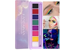 ‎BEAUTY SEARCHER HANDAIYAN Face Body Paint, 8 Farben Face Body Painting Palette Wasserlösliche leuchtende Make-up-Palette Matte Finish Halloween Party Festival Make-up Paint (#02)