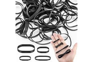 ERZEKRIM 80 Stück Große Gummibänder 4 Größen Schwarz Gummiringe Elastische Breite Dicke Gummibänder Wiederverwendbar Taktische Gummibänder UV-Hitze-Kältebeständige Gummiband für Camping Survival