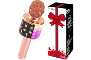 Fede Kids Microphone, Karaoke Wireless Microphones Bluetooth Handheld Karaoke Machine for Kids, Best Gifts Toys for 3 4 5 6 7 8 9 10 11 12 year old Boys and Girls