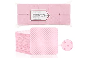 HAIFAFAFAING 1000 toallitas sin pelusas, almohadillas rosas sin pelusa para extensión de pestañas, limpieza de pegamento, toallitas de uñas sin pelusa para preparación de uñas y eliminación de esmalte de gel