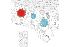 POPOYU Coloring Tablecloth for Kids,137*274cm Giant Colouring Table Cloth,Paper Tablecloths Astronaut Rectangular Table Cover for Parties,Art Coloring Educational Tablecloth Party Supplies for Boys Girls