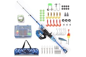 ‎LIXADA Lixada Angelset für Kinder, Kinder Angelruten Set, Kinderangel Starter Set, 1.2 m/1.5 m/1.8m Teleskop-Angelrute mit Angelrolle und Köder Set, Angel Zubehör für Kinder