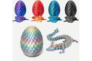 AIZQYC 3D Printed Dragon Egg with Dragon, Mysterious 3D Crystal Dragon Toy in Egg Large, 3D Printed Movable Surprise Dragon for Children Adults