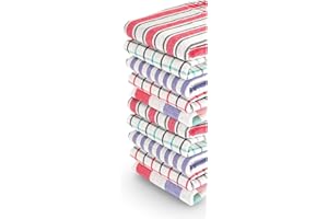‎BURI BURI 10er Set Geschirrtücher Baumwolle 50x70 cm Baumwolltücher Küche 100% Baumwolle Haushalt Geschirrhandtücher Küchenhandtücher Küchentücher 10x Geschirrtuch Küchenhandtuch bunt kariert und gestreift