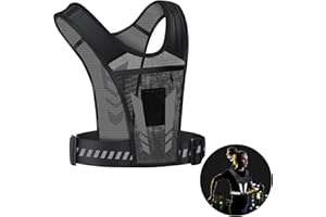 BIOECEUA Running Hydration Vest, Lightweight Adjust Chest Straps Water Daypack with 1L Water Bottle Pocket, Breathable Reflective Insulation BackPacks for Women Men Outdoor Hiking Cycling Climbing Marathon