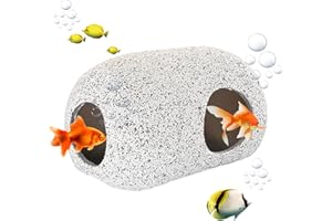 LANCARE Roches pour Aquarium, Cachette d'aquarium pour Animaux pour Poisson à se Reproduire, Jouer et se Reposer, Petites Céramique Pierres Décoratives pour Aquarium (B)