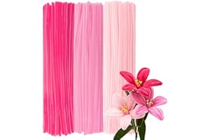 GUWINA 300 Pièces Fil Chenille Rose pour Loisirs Créatifs, 30cm Long et 8mm d'Épaisseur, Lot de Cure Pipe Multicolores, 3 Couleurs pour Fleurs DIY et Décoration Festive (Dégradé de Rose)