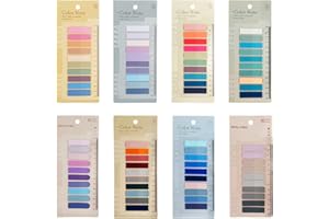 Mesybveo 1600 Stück Haftnotizen Tabs, Multicolor Haftstreifen Klebezettel, Morandi Sticky Notes, Mini Haftmarker Film, Index Tabs mit Lineal für Lesen von Notizen, Klassifizierung von Dokumenten,
