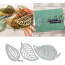 GLOBLELAND 2 Set 12 Pezzi Foglie Rami Fustelle per Scrapbooking Fai da Te Rami in Metallo Fiori Fustellati Stencil per Goffratura Modello per Carta Creazione di Carte Decorazione Album