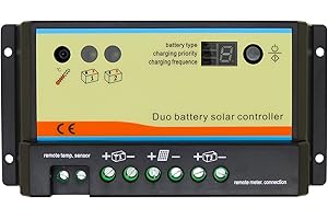 GCSOAR EPsolar Solar Charge Controller 20A Regulator for Dual Battery System 12V / 24V Auto Work with MT-1 Remote Meter for Motorhome Caravan Boat or with Two Batteries (20A, Controller only)