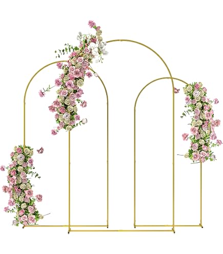 Babenest Set Di 3 Supporti Per Sfondo Ad Arco Oro - Telai In Metallo Per Palloncini E Decorazioni Feste, Matrimoni, Compleanni, Baby Shower - 4