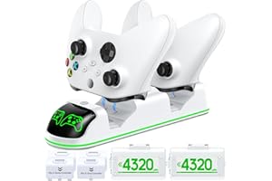 OIVO Caricatore X-box Controller con 2 x 3360mWh Ricaricabili Batteria X-box Controller per X-box One/Series X/S, Ricarica X-box con X-box battery Pack, Accessori X-box, bianco