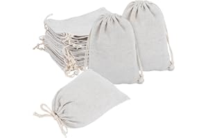 Leiptes Set di 30 Sacchetti Cotone 13 x 18 cm Stoffa con Coulisse, Lino Sacchetti Tessuto, Natural Sacchetti Regalo Stoffa con Coulisse per Gioielli, Monete, Spezie, Chicchi di Caffè, Artigianato