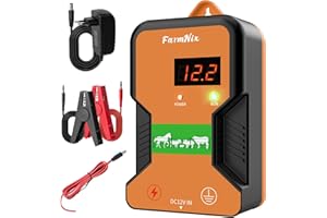 MTCHAVNO Recinto Elettrico per Animali a 12V con Display a LED, portata 15 km, 2 Joule elettrificatore per recinto elettrico 12KV per la protezione di mucche, pecore, giardini, pascoli Centralina di controllo