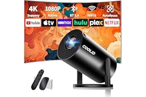 COOLID Mini Proiettore 1080P HD,Proiettore Portatile con WiFi 6 BT 5.4,Videoproiettore con Messa Fuoco Automatica e Correzione Automatica Del Trapezzo,Applicabile Chiavetta TV/USB/Laptop, con Mouse Nero