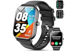 HAULVEAN 𝟐𝟎𝟐𝟓 Upgraded Smartwatch Uomo Donna,1.85''HD Smartwatch con Effettua/Risposta Chiamate,110+ Sportive,24/7 Frequenza Cardiaca Sonno SpO2 Monitor,Impermeabile IP68 Fitness Tracker per Android iOS